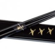 Happy-Sales-HSKS1B-Japanese-Black-Chopsticks-Set-with-Case-Crane-Design-Black-0-0
