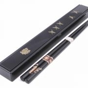 Happy-Sales-HSKS1B-Japanese-Black-Chopsticks-Set-with-Case-Crane-Design-Black-0