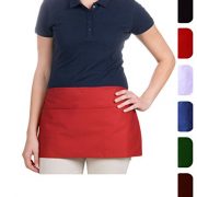 Waist-Aprons-with-3-Pockets-12x23-MHF-Brand-1-Piece-Pack-New-Spun-Poly-Restaurant-or-Home-Kitchen-White-0